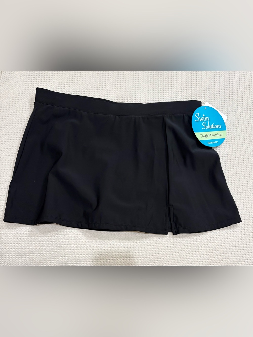 NWT Swim Solutions Black Swim Skort with Built-In Brief Sz 14